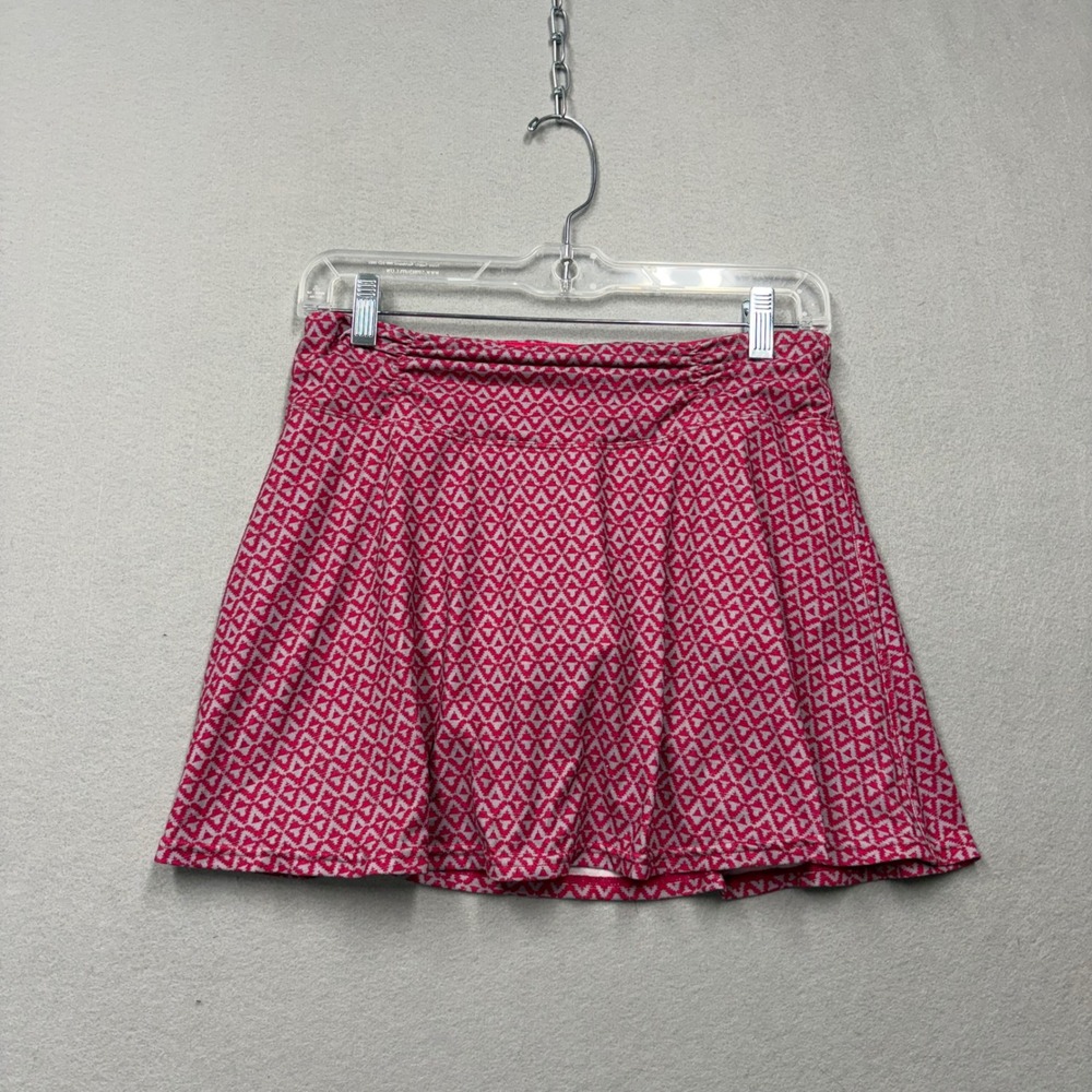 Prana Skort Women XS Pink Geometric Diamond Print Athletic Tennis Hiking Skirt